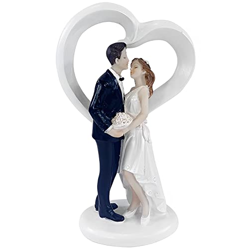 2PCS Hochzeitspaar Cake Topper,Braut Bräutigam Figuren Kuchen Dekorationen,Romantisch Liebeskuchen Mit Brautstrauß Für Geburtstag Hochzeit Valentinstag Autodekoration von SBJJGQIS