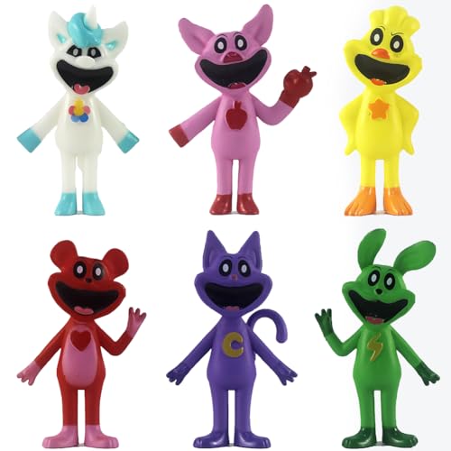 SBJJGQIS 6PCS Smiling Cake Topper, Smiling Action Figures Cake Toppers Auto-Ornament Geburtstags Party for Baby Shower Party Decoration Figuren Party Kuchen Dekoration Lieferungen Cake Topper von SBJJGQIS