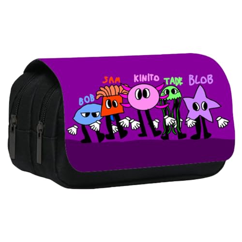 SBJJGQIS Anime Federmäppchen, Kinito Bunte Federtasche mit Karikatur 3D Design, 2 Fach, Doppelter Reißverschluss, Segeltuch, Schlamperbox für Kinder, Supplies von SBJJGQIS