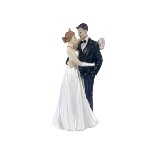 Braut Bräutigam Figuren Kuchen Dekorationen,Hochzeitspaar Cake Topper,Braut Bräutigam Figuren Kuchen Dekorationen,Romantisch Liebeskuchen Mit Brautstrauß Für Geburtstag Hochzeit Valentinstag Autodekor von SBJJGQIS