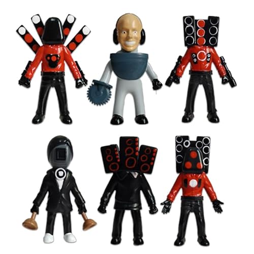 SBJJGQIS 6 Stück Toilette Toy Figuren Set, Toilette Figuren, Toilet Action Figuren Mini FigurenToilette Cake Topper Toiletten Actionfigur Anime Spiel Figur Spielzeug für Kinder von SBJJGQIS