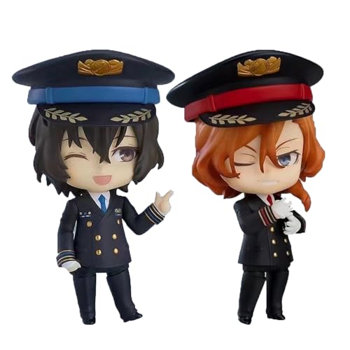 SBNYTBLW Bungo Stray Dogs Figuren - 10 cm Dazai Osamu Figur PVC Q Version Anime Statuen Austauschbarer Kopf Figur Modell Ornamente Sammlerstücke Geschenke(G,10cm) von SBNYTBLW