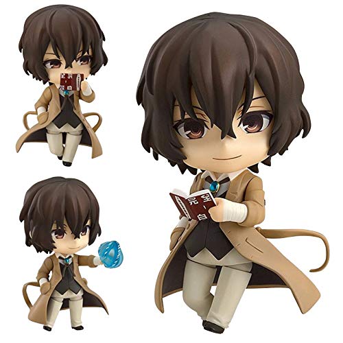 SBNYTBLW Bungo Stray Dogs Figuren - 10 cm Dazai Osamu Figur PVC Q Version Anime Statuen Austauschbarer Kopf Figur Modell Ornamente Sammlerstücke Geschenke(I,10cm) von SBNYTBLW