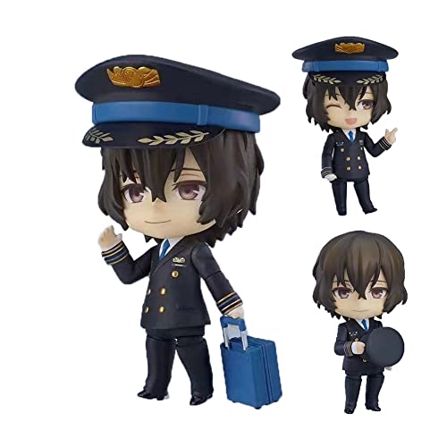 SBNYTBLW Bungo Stray Dogs Figuren - 10 cm Dazai Osamu Figur PVC Q Version Anime Statuen Austauschbarer Kopf Figur Modell Ornamente Sammlerstücke Geschenke(J,10cm) von SBNYTBLW