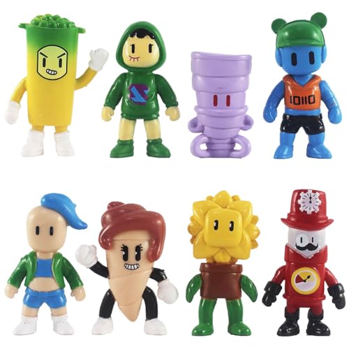 8-teiliges Stumble Spiel Figuren Set, Stumble Spiel Figuren, Guy Mini-Figuren Spielfigur, Guys Spiel Cartoon Charaktere Statue Action Figuren, Geschenke für Fans Schreibtisch Ornament von SBOACXC