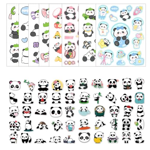 SBOACXC 58 Stück Panda Wasserfeste Aufkleber Sticker Set für Kinder Jugendliche Gemischtes Panda Vinyl Aufkleber für Kid DIY Art Crafts, Laptop, Skateboard, Fahrrad, Telefon, Album von SBOACXC