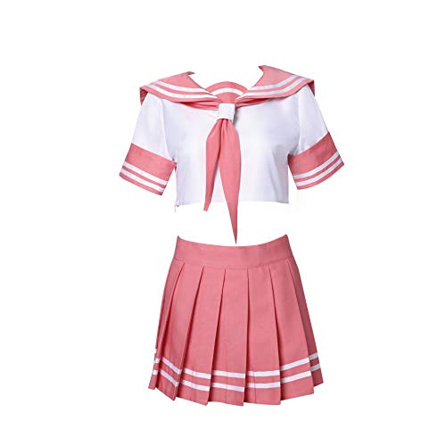 SBluuCosplay Astolfo Cosplay Schuluniform rosa Matrosenkostüm mit Socken (Herren Medium) von SBluuCosplay