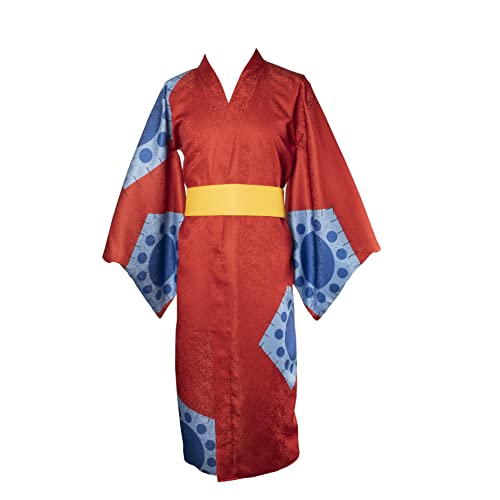 SBluuCosplay Wano Country Red Kimono Cosplay Kostüm Halloween Outfit (Medium Brokatmaterial) von SBluuCosplay