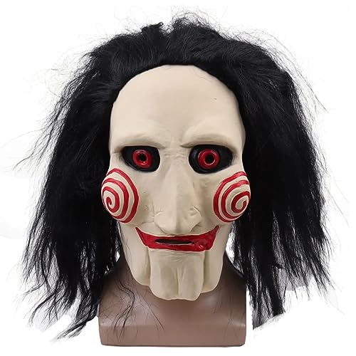 SC Products Halloween Saw Jigsaw Mask for Adults & Kids | Halloween 2022 Horror Cosplay Costume | The Saw Mask Jigsaw Billy Puppet Mask | Horror Halloween Costume von SC Products