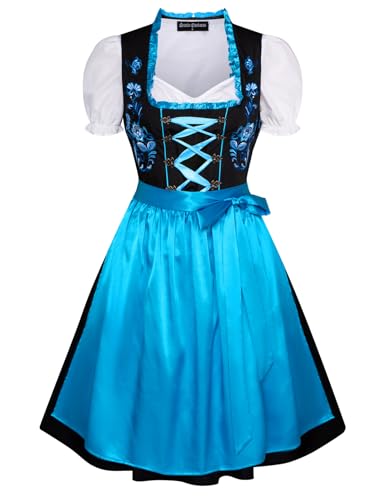 Scarlet Darkness Oktoberfest Karnevalskostüme 3-teiliges deutsches Dirndl Kleid, Cobail Blue, L von SCARLET DARKNESS