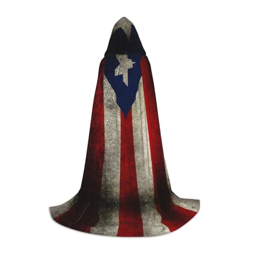 SCAUA Kapuzenumhang mit Puerto Rico-Flagge, Unisex, Umhang mit Kapuze, Halloween-Umhang, Hexenumhang, Cosplay-Kostüm für Jugendliche von SCAUA