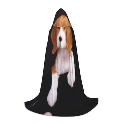 SCAUA Ovely Hundeumhang mit Kapuze und Beagle, Unisex, Umhang mit Kapuze, Halloween-Umhang, Hexenumhang, Cosplay-Kostüm für Jugendliche von SCAUA