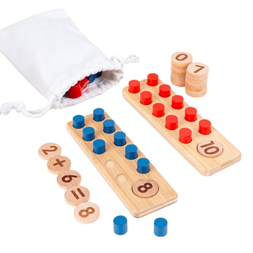 SCBOY Montessori Spielzeug Intuitibrix Aus Zahlen Lernen Holzspielzeug Addition Und Subtraktion Innerhalb Von 20 Mit Aufbewahrungstasche Für Kinder Ab 2 3 4 5 6 Jahre von SCBOY