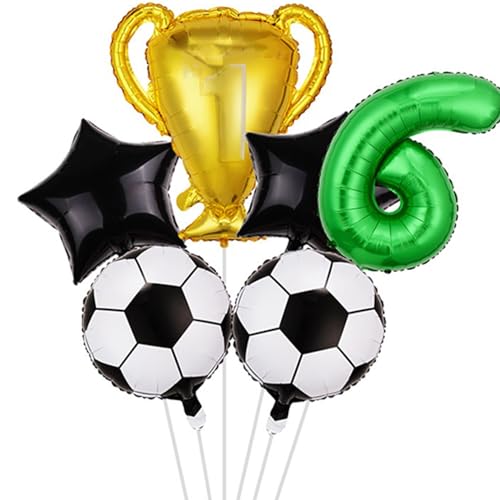 Soccer Balloons, Trophy Balloons, Basketball Soccer Theme Party Supplies, Black And White World Cup Decoration, Sports Theme Decoration (Size : 6) von SCDOA