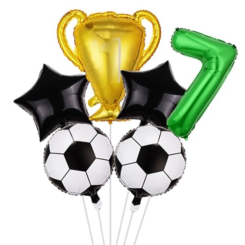 Soccer Balloons, Trophy Balloons, Basketball Soccer Theme Party Supplies, Black And White World Cup Decoration, Sports Theme Decoration (Size : 7) von SCDOA
