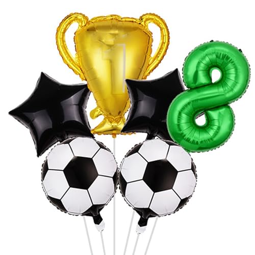 Soccer Balloons, Trophy Balloons, Basketball Soccer Theme Party Supplies, Black And White World Cup Decoration, Sports Theme Decoration (Size : 8) von SCDOA
