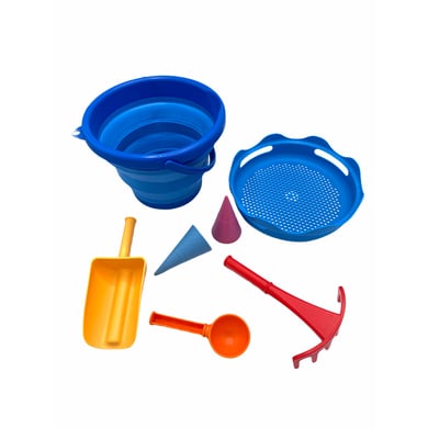 SCHILDKRÖT® 7-in-1 Sand Toys Falteimer-Set, blau von SCHILDKRÖT