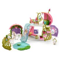 SCHLEICH 42445 Glitzerndes Blütenhaus mit Einhörnern, See und Stall von SCHLEICH® BAYALA®