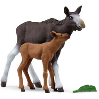 SCHLEICH 42603 National Geografic Kids Wild Life Elchkuh mit Kalb von SCHLEICH® WILD LIFE