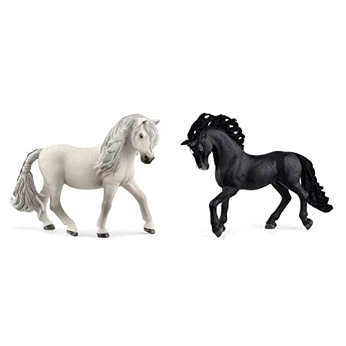 SCHLEICH® 13942 Islandpony Stute, für Kinder ab 5-12 Jahren, Horse Club - Spielfigur & ® 13923 Pura Raza Española Hengst, für Kinder ab 5-12 Jahren, Horse Club - Spielfigur, 1er Pack von SCHLEICH