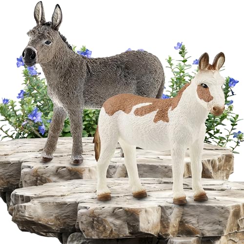 SCHLEICH 13772 Esel 13961 Esel gefleckt: Authentisch gestaltete Figuren für Tierliebhaber und Bauernhoffans von SCHLEICH