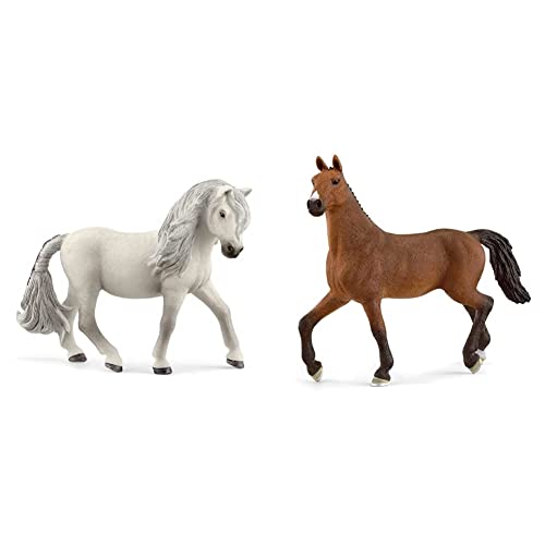 SCHLEICH 13942 Spielfigur -Islandpony Stute Horse Club Mehrfarbig & 13945 Spielfigur -Oldenburger Stute Horse Club, Mehrfarbig von SCHLEICH