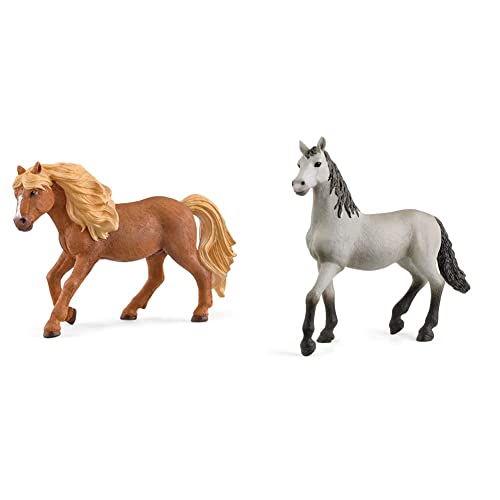 SCHLEICH 13943 Spielfigur -Islandpony Hengst Horse Club, Mehrfarbig & 13924 Pura Raza Española Jungpferd von SCHLEICH