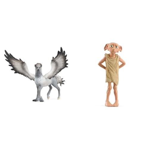 SCHLEICH 13988 Seidenschnabel, ab 6 Jahren, WIZARDING WORLD - Spielfigur, 16 x 30 x 11,5 cm & 13985 Dobby, ab 6 Jahren, WIZARDING WORLD - Spielfigur, 3,5 x 3 x 8 cm von SCHLEICH