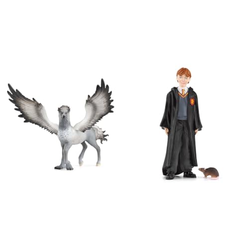 SCHLEICH 13988 Seidenschnabel, ab 6 Jahren, Wizarding World - Spielfigur, 16 x 30 x 11,5 cm & 42634 Ron Weasley & Krätze, ab 6 Jahren, Wizarding World - Spielfigur, 4 x 2 x 10 cm von SCHLEICH