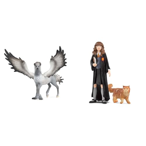 SCHLEICH 13988 Seidenschnabel, ab 6 Jahren, Wizarding World - Spielfigur, 16 x 30 x 11,5 cm & 42635 Hermine Granger & Krummbein, ab 6 Jahren, Wizarding World - Spielfigur, 3 x 3 x 10 cm von SCHLEICH