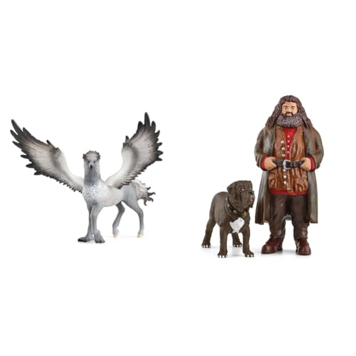 SCHLEICH 13988 Seidenschnabel, ab 6 Jahren, Wizarding World - Spielfigur, 16 x 30 x 11,5 cm & 42638 Hagrid & Fang, ab 6 Jahren, Wizarding World - Spielfigur, 8 x 11,5 x 13 cm von SCHLEICH