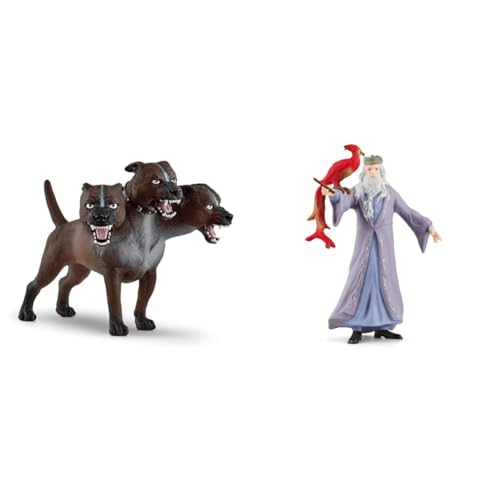 SCHLEICH 13990 Fluffy, ab 6 Jahren, Wizarding World - Spielfigur, 16,5 x 4,5 x 13 cm & 42637 Dumbledore & Fawkes, ab 6 Jahren, Wizarding World - Spielfigur, 11 x 4 x 12 cm von SCHLEICH