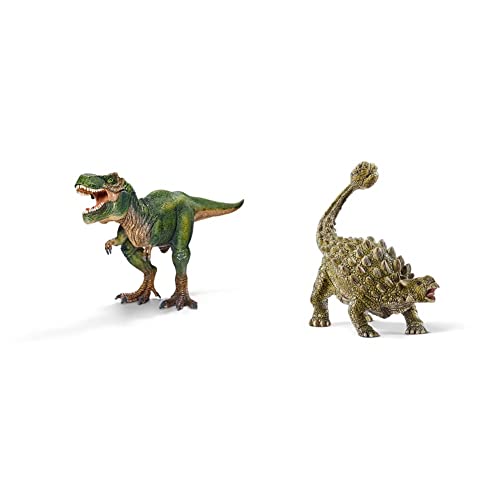 SCHLEICH 14525 Dinosaurs Spielfigur - Tyrannosaurus Rex, Spielzeug ab 4 Jahren & 15023 Dinosaurs Spielfigur - Ankylosaurus, Spielzeug ab 4 Jahren von SCHLEICH