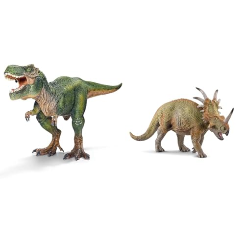 SCHLEICH 14525 Dinosaurs Spielfigur - Tyrannosaurus Rex, Spielzeug ab 4 Jahren & 15033 Spielfigur -Styracosaurus Dinosaurs, Mehrfarbig von SCHLEICH