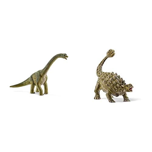 SCHLEICH 14581 Brachiosaurus, für Kinder ab 5-12 Jahren, Dinosaurs - Spielfigur & 15023 Ankylosaurus, für Kinder ab 5-12 Jahren, Dinosaurs - Spielfigur von SCHLEICH