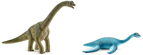 SCHLEICH 14581 Dinosaurs Spielfigur - Brachiosaurus, Spielzeug ab 4 Jahren & 15016 Plesiosaurus Spielfigur, Mehrfarbig von SCHLEICH