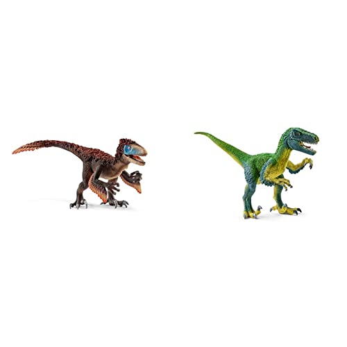 SCHLEICH 14582 Utahraptor, für Kinder ab 5-12 Jahren, Dinosaurs - Spielfigur & 14585 Velociraptor, für Kinder ab 5-12 Jahren, Dinosaurs - Spielfigur von SCHLEICH