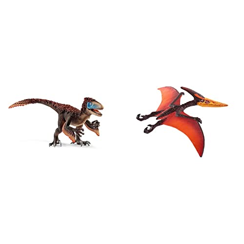 SCHLEICH 14582 Utahraptor, für Kinder ab 5-12 Jahren, Dinosaurs - Spielfigur & 15008 Pteranodon, für Kinder ab 5-12 Jahren, Dinosaurs - Spielfigur von SCHLEICH