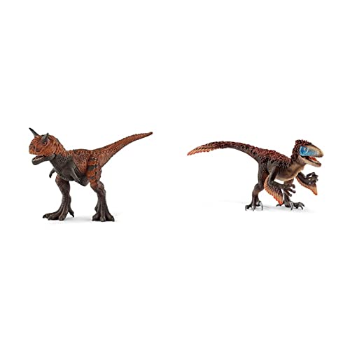 SCHLEICH 14586 Carnotaurus, für Kinder ab 5-12 Jahren, Dinosaurs - Spielfigur & 14582 Utahraptor, für Kinder ab 5-12 Jahren, Dinosaurs - Spielfigur von SCHLEICH