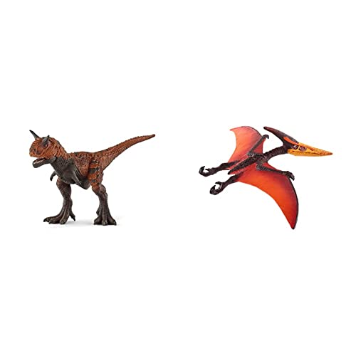 SCHLEICH 14586 Dinosaurs Spielfigur - Carnotaurus, Spielzeug ab 4 Jahren, Bunt & 15008 Dinosaurs Spielfigur - Pteranodon, Spielzeug ab 4 Jahren von SCHLEICH