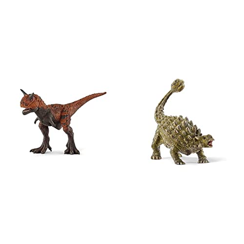 SCHLEICH 14586 Dinosaurs Spielfigur - Carnotaurus, Spielzeug ab 4 Jahren, Bunt & 15023 Dinosaurs Spielfigur - Ankylosaurus von SCHLEICH