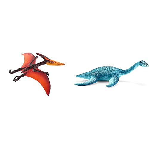 SCHLEICH 15008 Pteranodon, für Kinder ab 5-12 Jahren, DINOSAURS - Spielfigur & 15016 Plesiosaurus, für Kinder ab 5-12 Jahren, DINOSAURS - Spielfigur von SCHLEICH