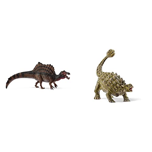 SCHLEICH 15009 Dinosaurs Spielfigur - Spinosaurus, Spielzeug ab 4 Jahren, 40 x 9.50 x 11.10 cm & 15023 Dinosaurs Spielfigur - Ankylosaurus, Spielzeug ab 4 Jahren von SCHLEICH