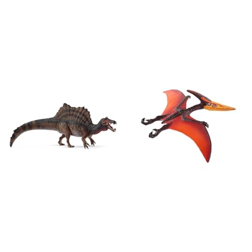 SCHLEICH 15009 Spinosaurus,Multicoloured,40 x 9.50 x 11.10 cm & Dinosaurs 15008 Realistische Pteranodon Dino Figur mit Beweglichem Flügeln von SCHLEICH