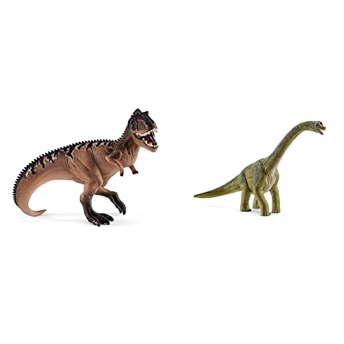 SCHLEICH 15010 Dinosaurs Spielfigur - Giganotosaurus, Spielzeug ab 4 Jahren & 14581 Dinosaurs Spielfigur - Brachiosaurus, Spielzeug ab 4 Jahren, 13 x 24.3 x 19 cm von SCHLEICH
