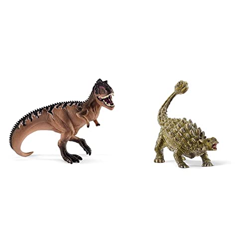 SCHLEICH 15010 Dinosaurs Spielfigur - Giganotosaurus, Spielzeug ab 4 Jahren & 15023 Dinosaurs Spielfigur - Ankylosaurus, Spielzeug ab 4 Jahren von SCHLEICH