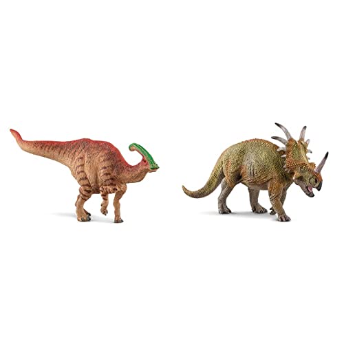 SCHLEICH 15030 Spielfigur -Parasaurolophus Dinosaurs, Mehrfarbig & 15033 Spielfigur -Styracosaurus Dinosaurs, Mehrfarbig von SCHLEICH