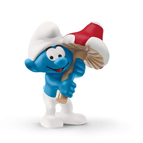 schleich 20819 Schlumpf mit Glückspilz, für Kinder ab 3+ Jahren, The Smurfs - Pre School Smurfs Figurines von SCHLEICH