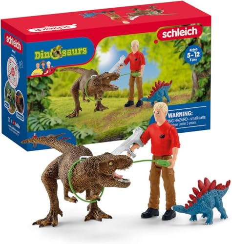 schleich 41465 Tyrannosaurus Rex Angriff, für Kinder ab 5-12 Jahren, DINOSAURS - Spielset, Neue Version von SCHLEICH