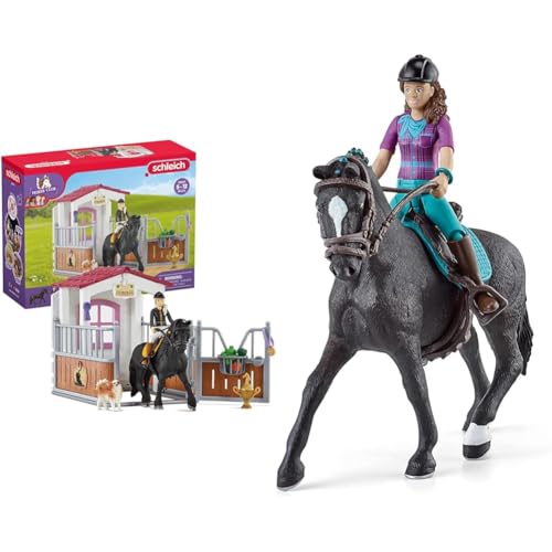 SCHLEICH 42437 HORSE Club Pferdebox mit HORSE Club Tori & Princess & 42541 HORSE Club Lisa und Storm, 10 Teile Spielset Pferde Figur von SCHLEICH